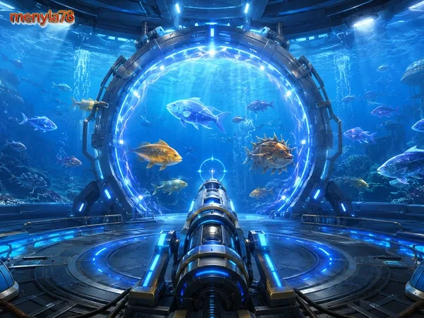 Antarmuka Happy Fishing saat menampilkan area permainan bawah laut